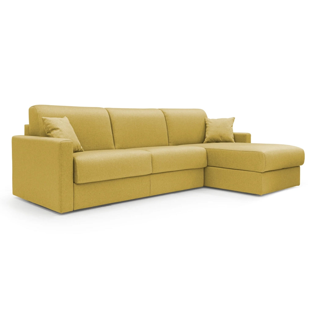 Chris Divano letto angolare 5 posti in tessuto impermeabile T13 288 cm Destro (mat. 160x197) giallo