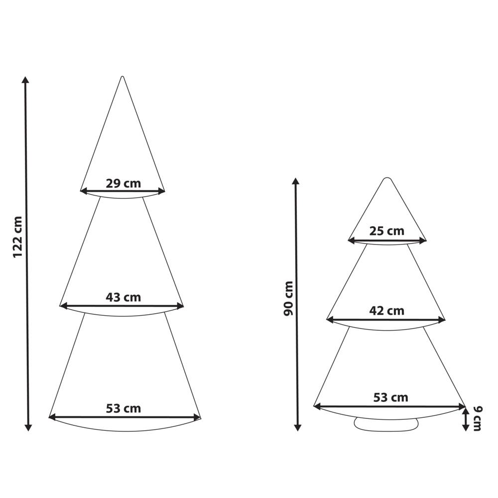 Set di 2 alberi di Natale Figurine Beige e verde Carta a nido d'ape Effetto 3D Stile Origami Motivo festivo