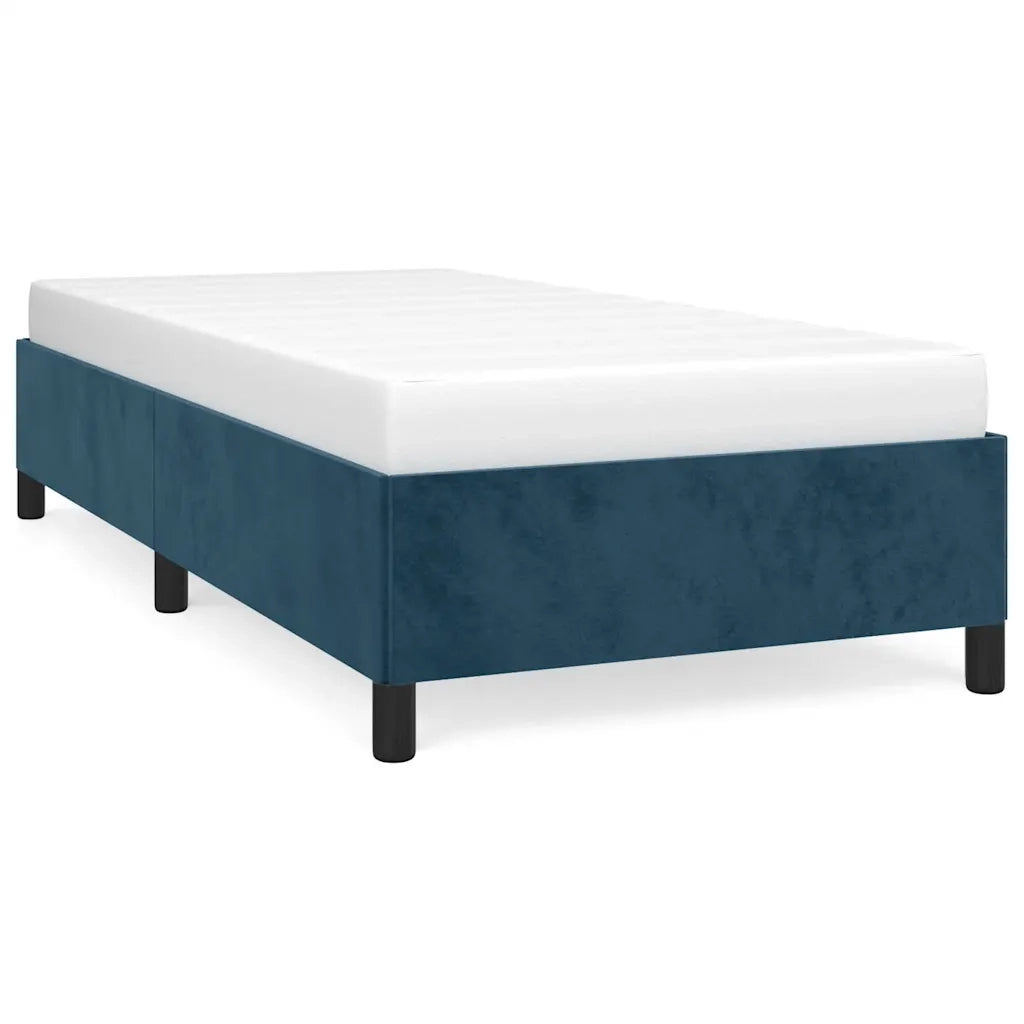 Letto singolo | Letto per adulti | Giroletto senza Materasso Blu Scuro 90x200 cm in Velluto