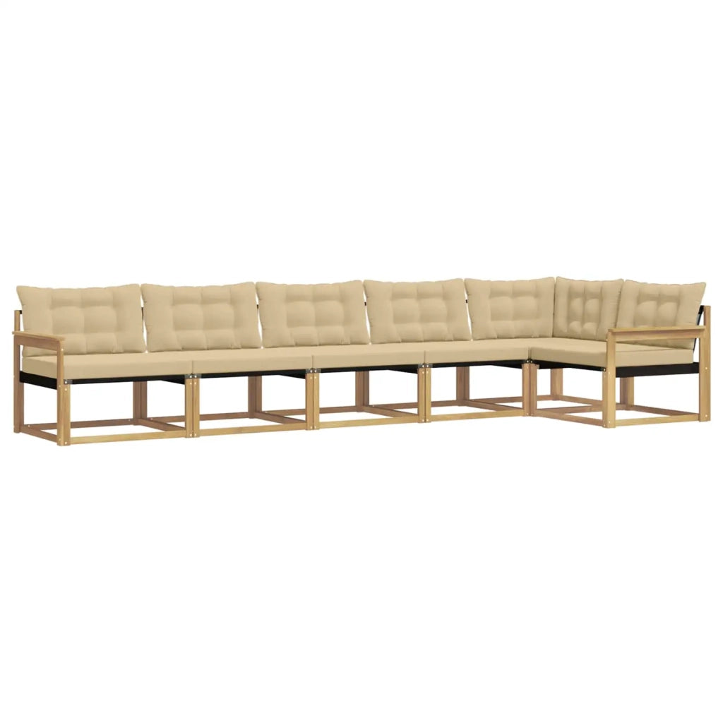 Set di divani da esterno 6 pz Bianco e Beige 3388727