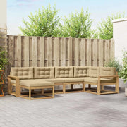 Set di divani da esterno 5 pz Bianco e Beige Poliestere 3386697