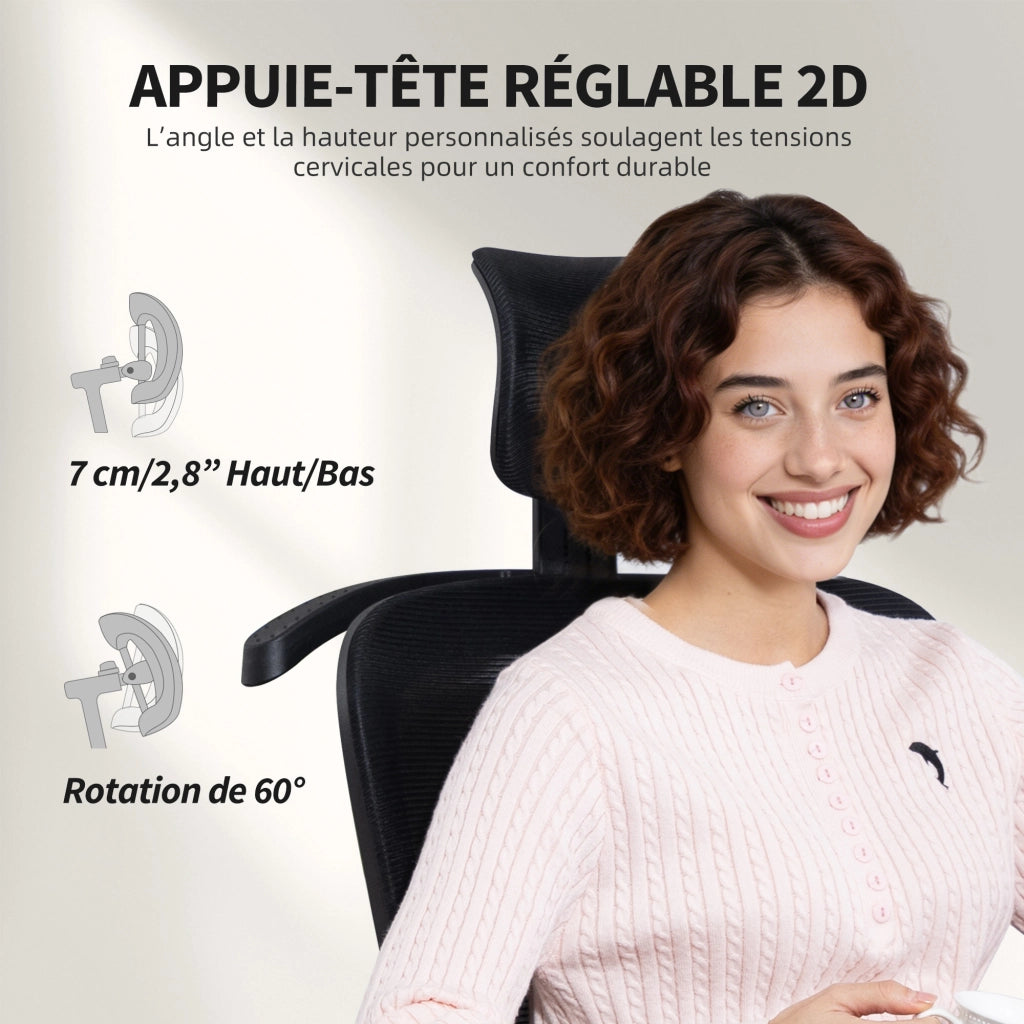 Sedia da ufficio ergonomica ¨C Minimal ¨C nera, rete, 64x64x124 cm