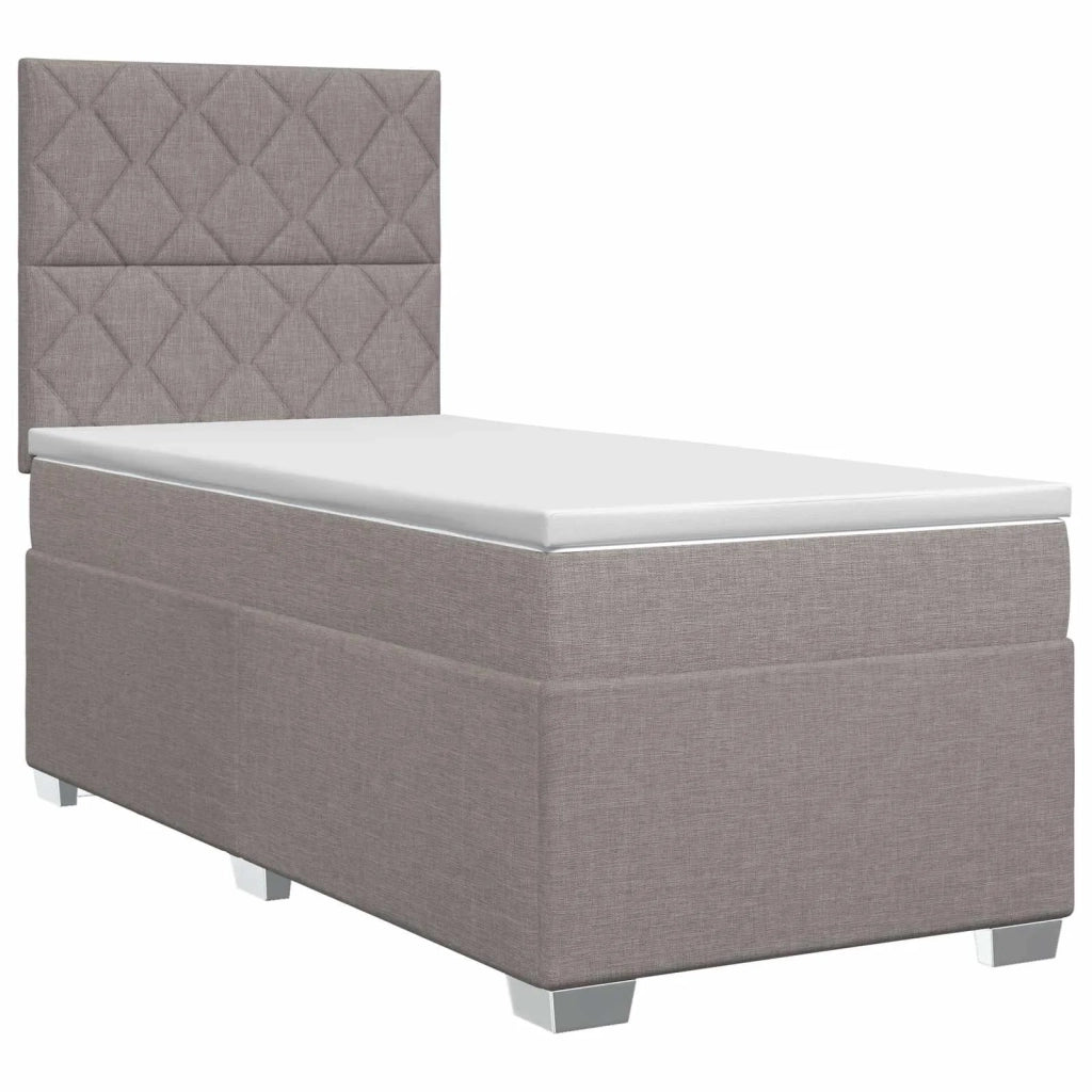 Letto box spring con materasso Tortora 80 x 200 cm Tessuto 3453287