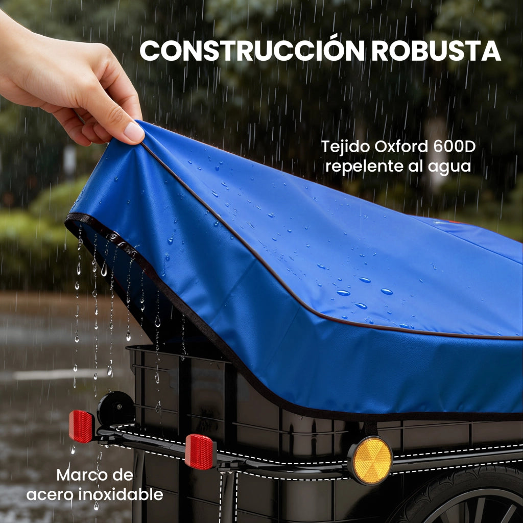 Rimorchio per Bicicletta ¨C Minimal ¨C Blu 144x59x80 cm