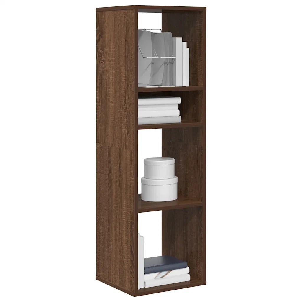 Libreria-Scaffale per Libri-Mobile di Stoccaggio Rovere Marrone 34x31x112 cm in Legno Multistrato