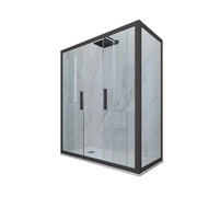 Box doccia 2 ante scorrevoli 90x140 CM H 200 Vetro Trasparente Profilo Antracite mod. Glam Duo