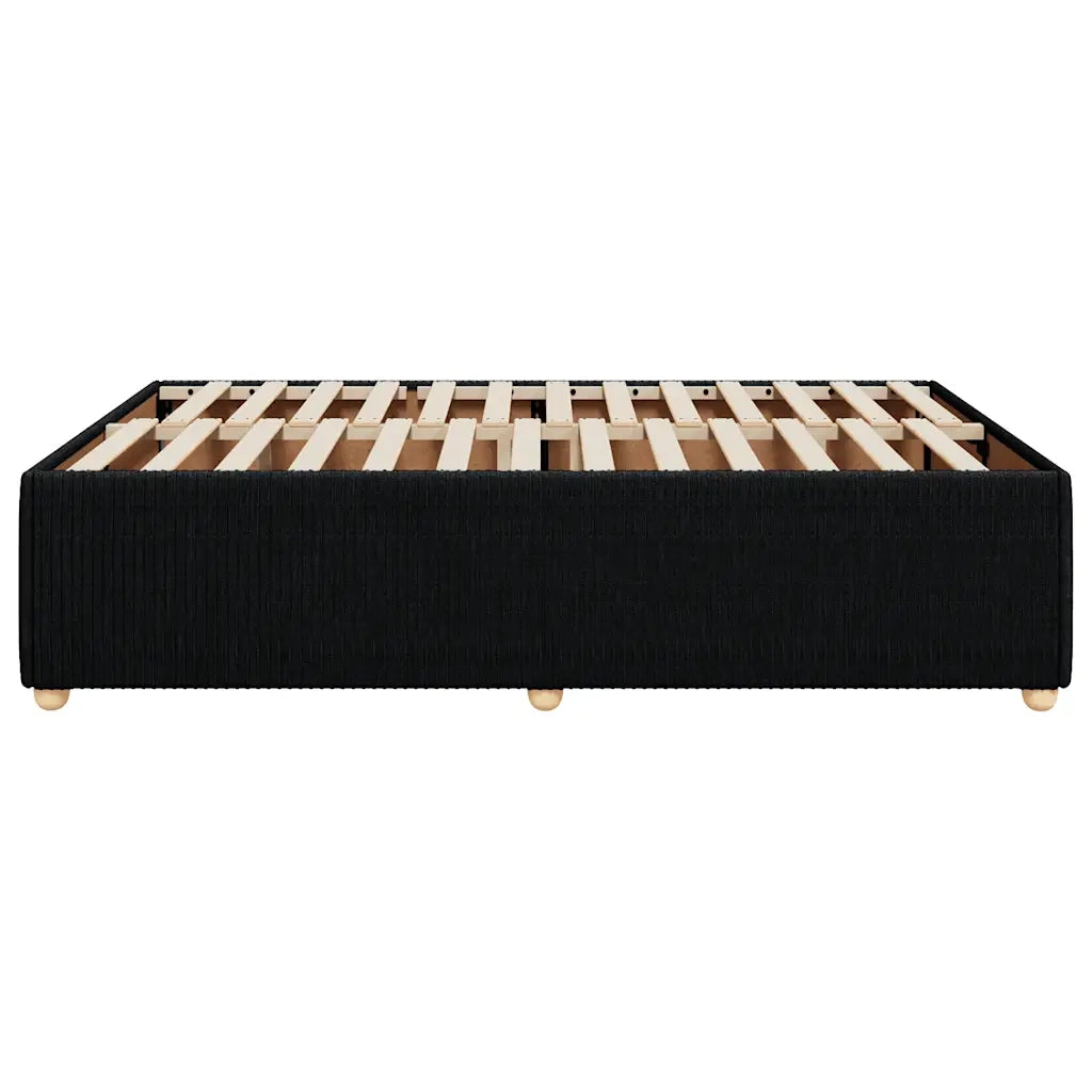 Letto matrimoniale | Letto per adulti | Giroletto senza Materasso Nero 140x190 cm in Tessuto