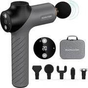 Spazzolatrice per massaggi con schermo LCD - portatile e ricarica rapida - pistola massaggiatrice per collo e spalle con 5 testine