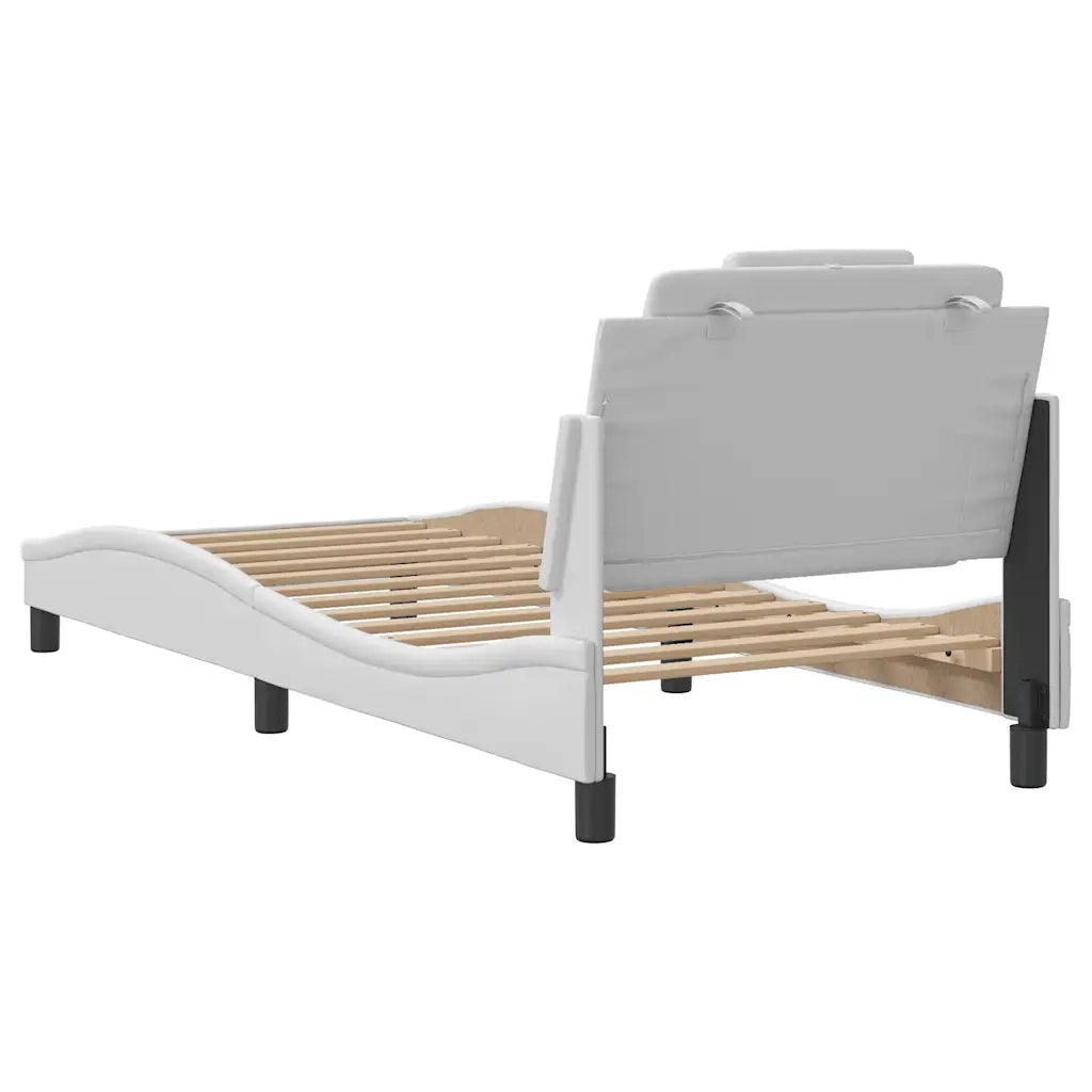 Giroletto Viana senza Materasso Bianco 80x200 cm in Similpelle