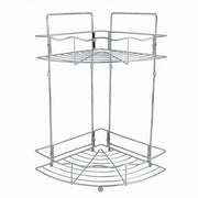 Trade Shop - Mensola Angolare Doccia A 2 Ripiani Portaoggetti In Metallo Scaffale Bagno 59259 -