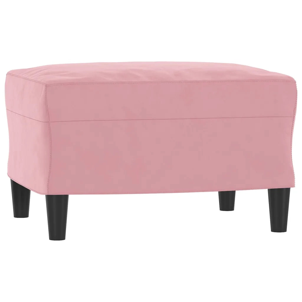 Divano a 3 Posti con Poggiapiedi rosa 180 cm in Velluto 3201110