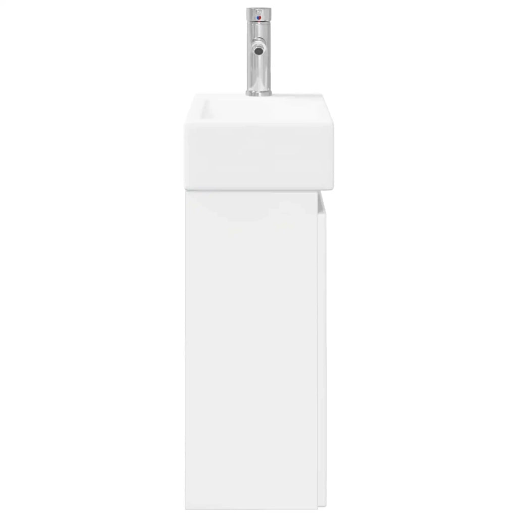 Mobile Bagno | Armadio da bagno con rubinetto Bianco Lucido 45,5 x 25,5 x 84 cm