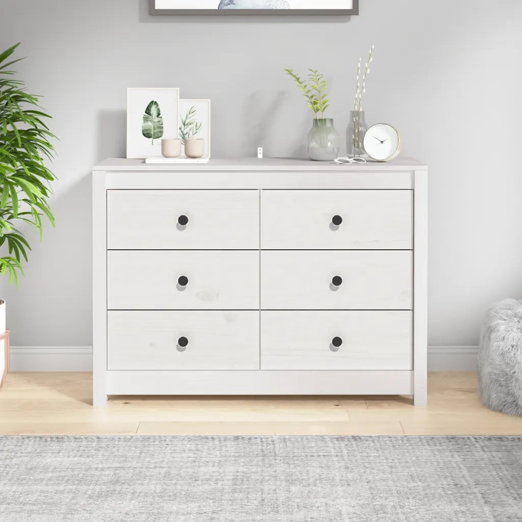 Armadietto Bianco 100x40x72 cm in Legno Massello di Pino 821765