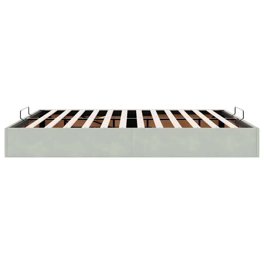 Struttura Letto Pouf senza Materasso-Giroletto con contenitore 160x200 cm in Velluto 959128