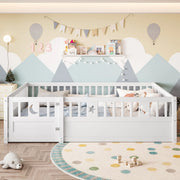 Letto per bambini 140x190 cm con sponde di sicurezza e decoro luna e stelle