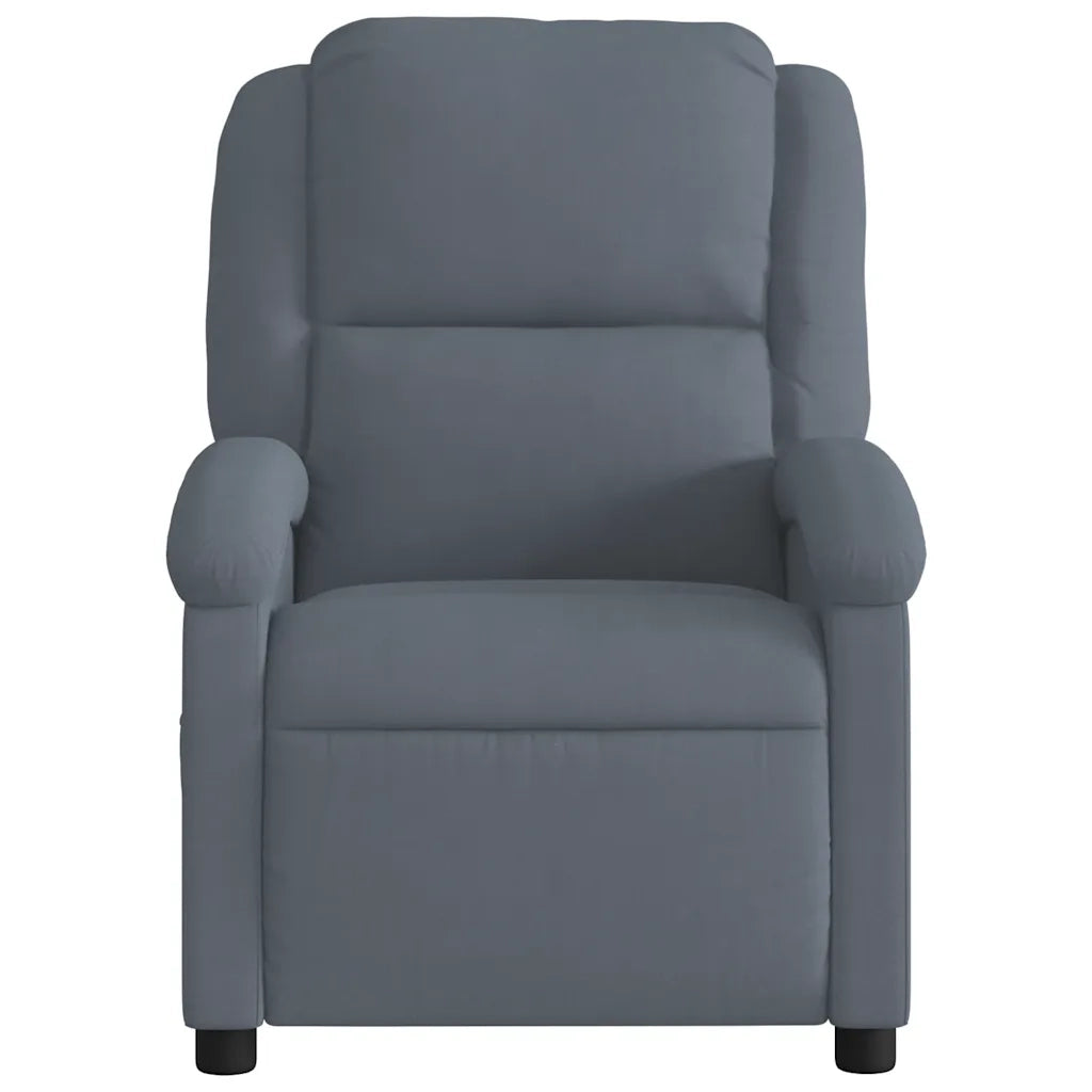 Poltrona Massaggiante Reclinante Elettrica Grigio Scuro Velluto 3204290
