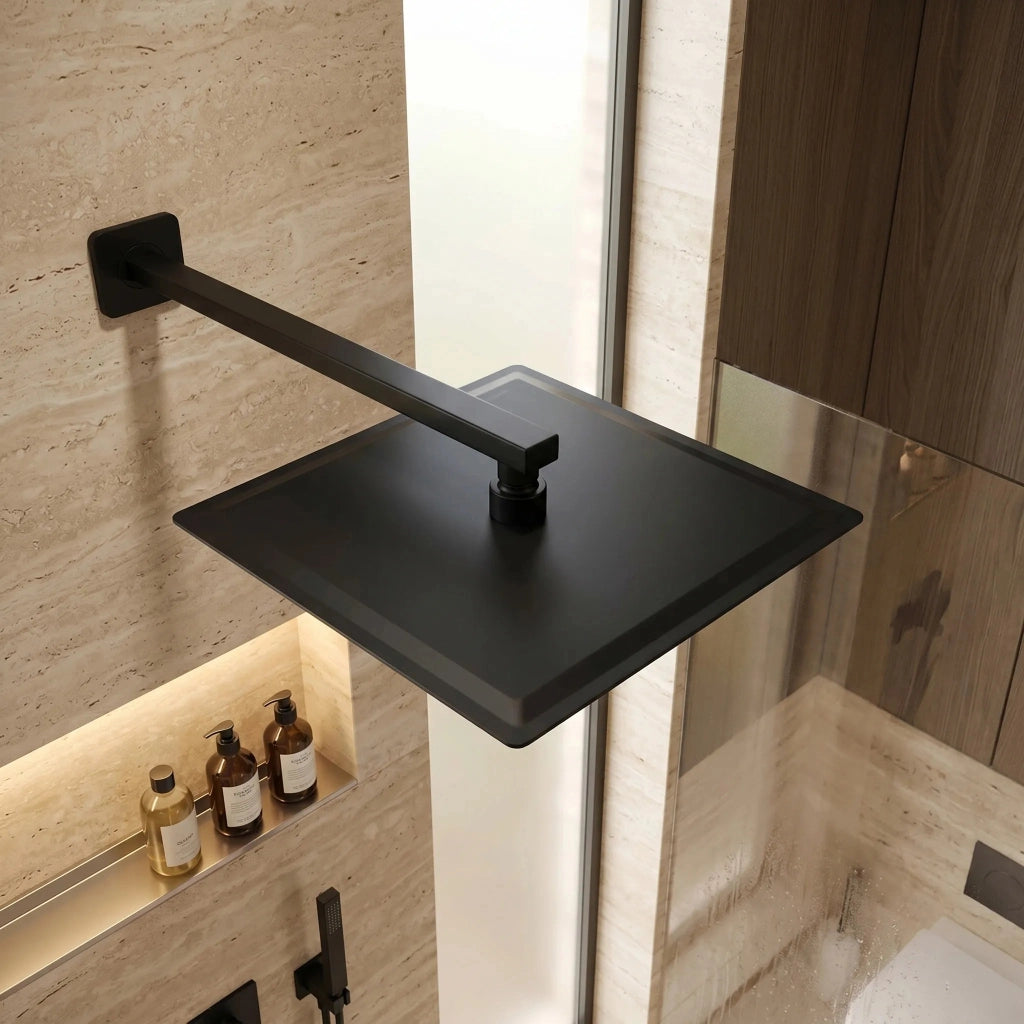 Braccio Doccia Quadrato Rea Js-9022b 40cm Black