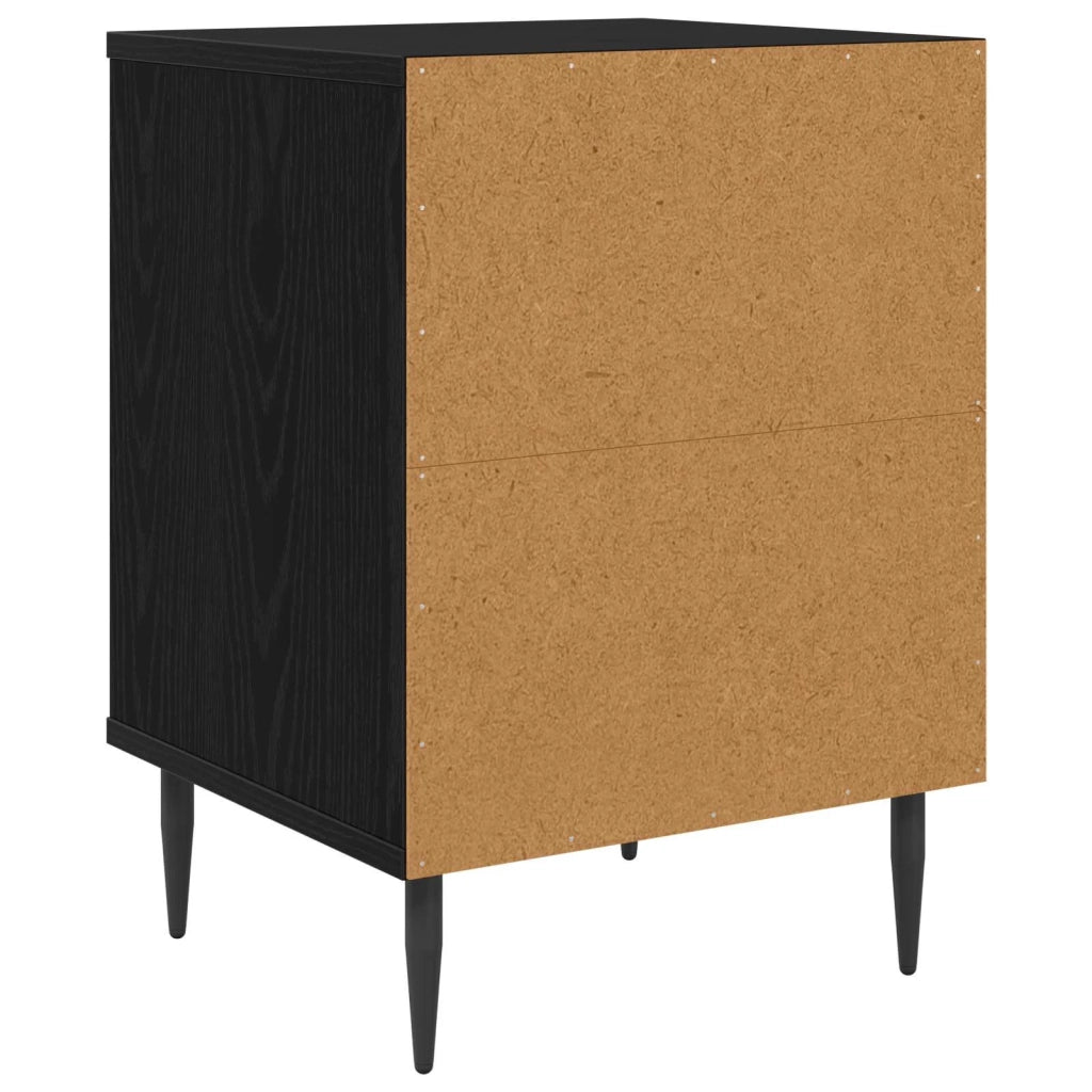 Armadio da Notte WIJHE 2 pz Rovere Nero 36 x 33 x 51 cm 8007240