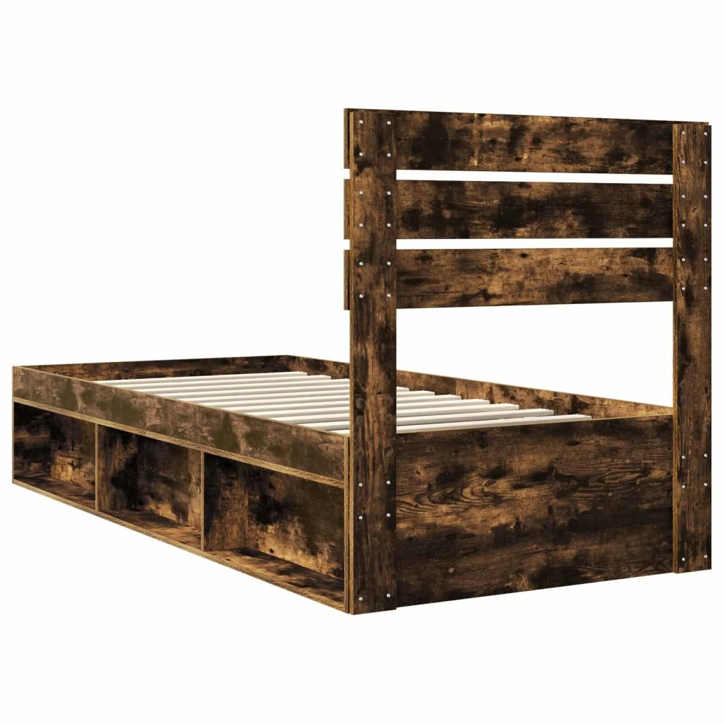 Struttura del letto-Giroletto Rovere fum¨¦ 90 x 200 cm Pino massello 148273