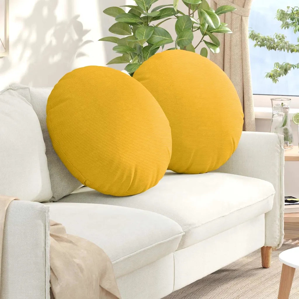 Cuscini per Seduta 2 pz | Cuscini per sedie Giallo Chiaro ?60 x 21 cm