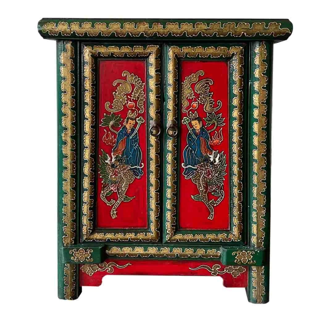 Mobile da ingresso in legno rosso 48x31x60cm