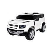 Macchina Elettrica per Bambini Auto Land Rover Defender Bianco:con Apertura Portiere e Bagagliaio, Lettore Multifunzione