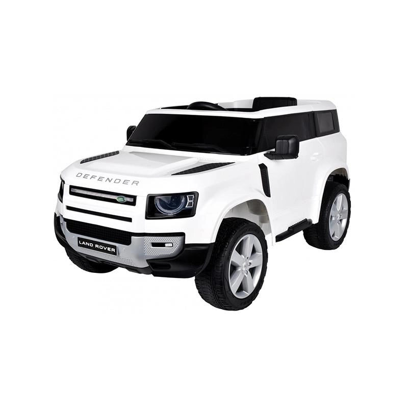 Macchina Elettrica per Bambini Auto Land Rover Defender Bianco:con Apertura Portiere e Bagagliaio, Lettore Multifunzione