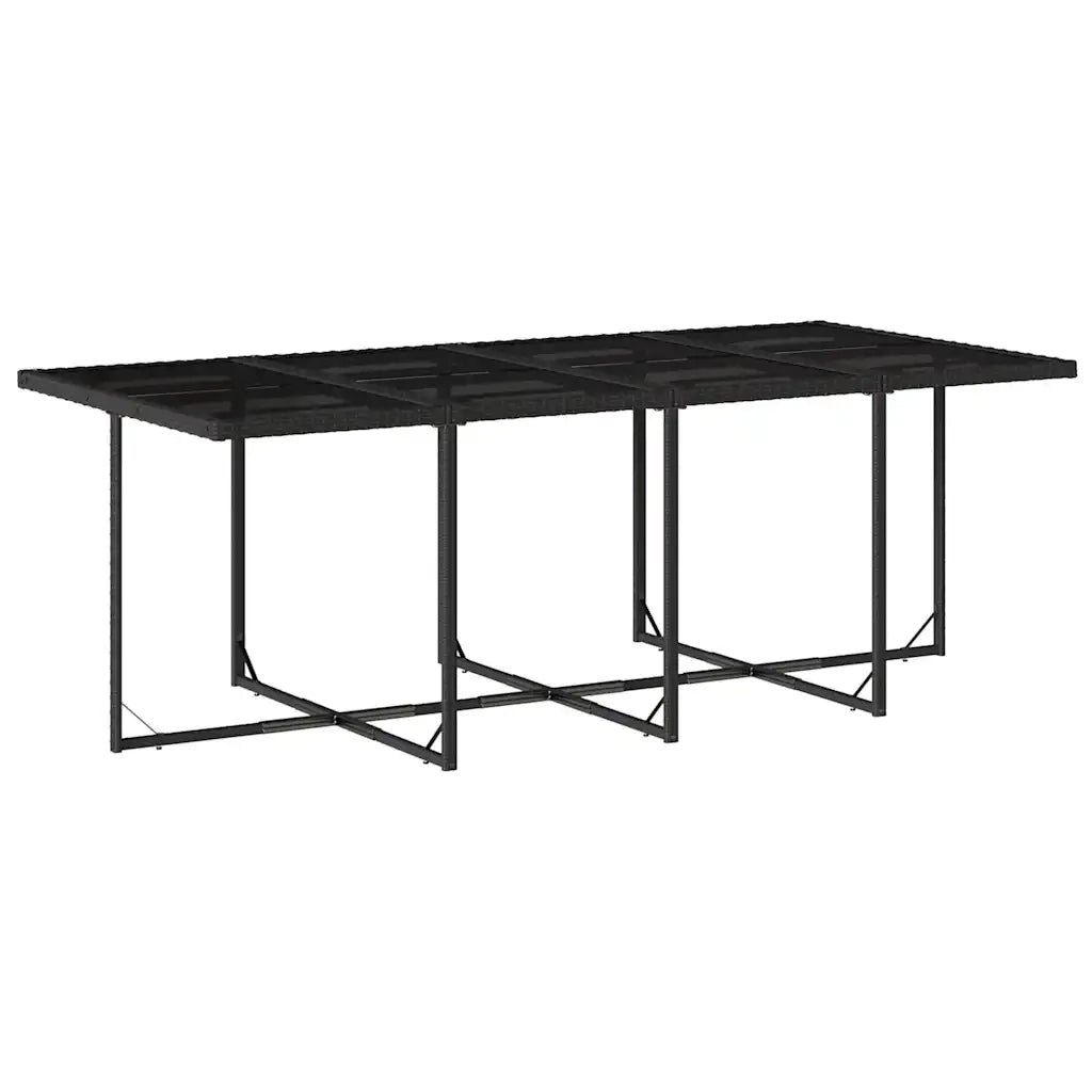 Set da Pranzo da Giardino 13pz con Cuscini Nero in Polyrattan 3210799
