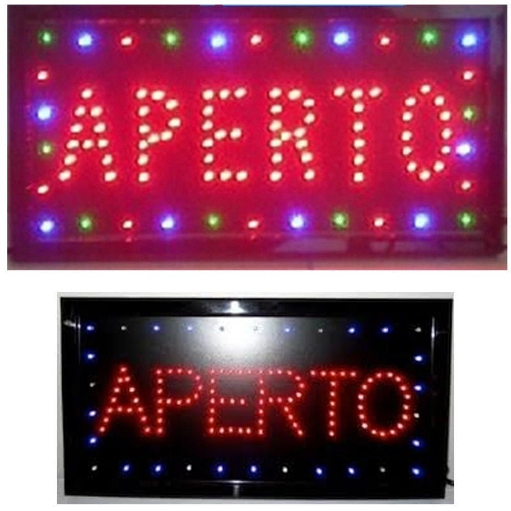 Trade Shop - Insegna Luminosa Insegne Luminose A Led Con Scritta Aperto Per Locali Commercial -