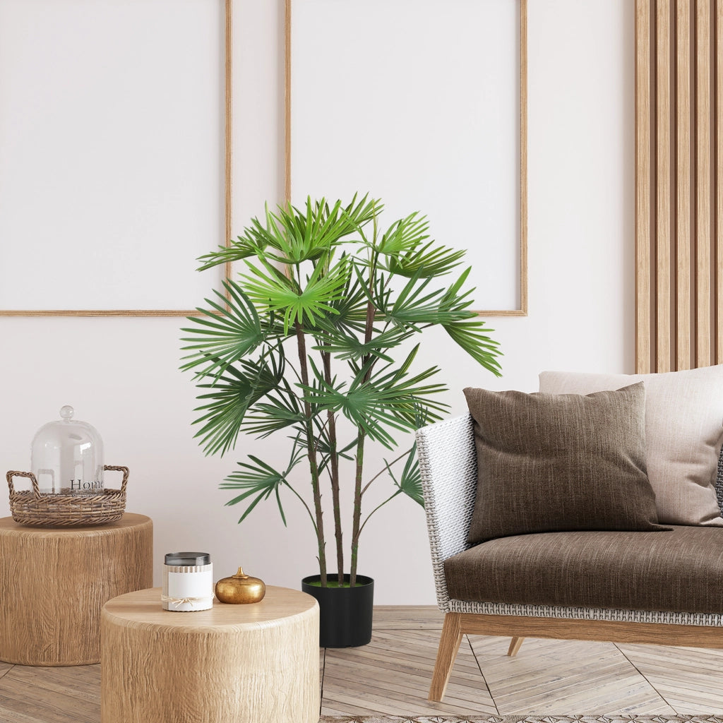 Palma Artificiale Verde con Vaso ¨C Minimal ¨C 90 cm ?16.5x13.5 cm