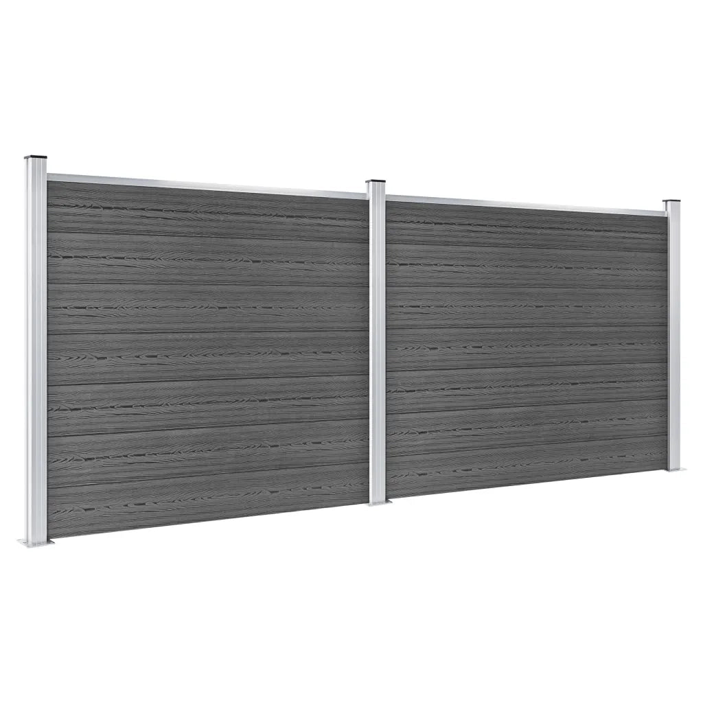 Set Pannelli di Recinzione in WPC 353x146 cm Nero 3070459