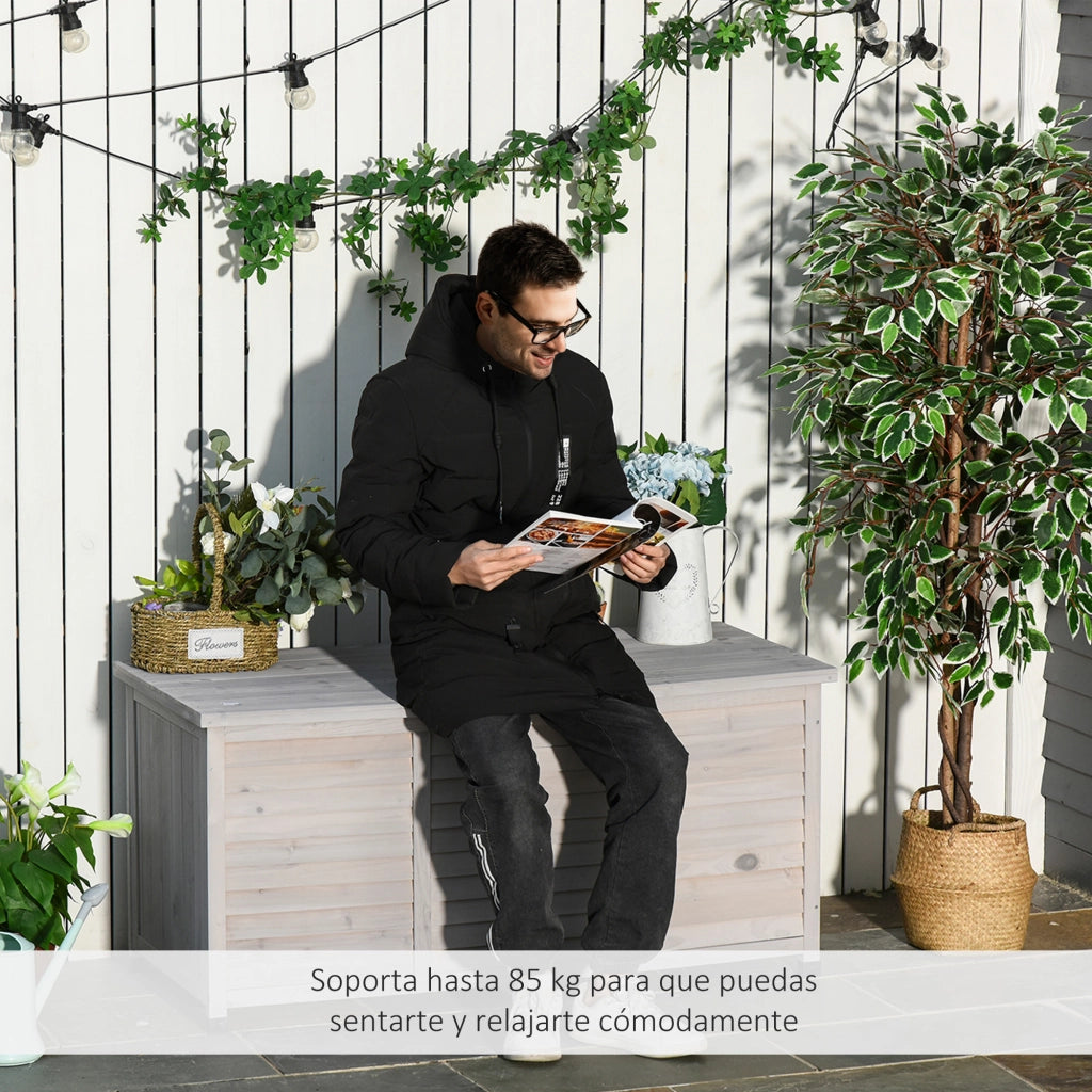 Cassa per Giardino in Legno ¨C Minimal ¨C 127x56x60 cm Grigio