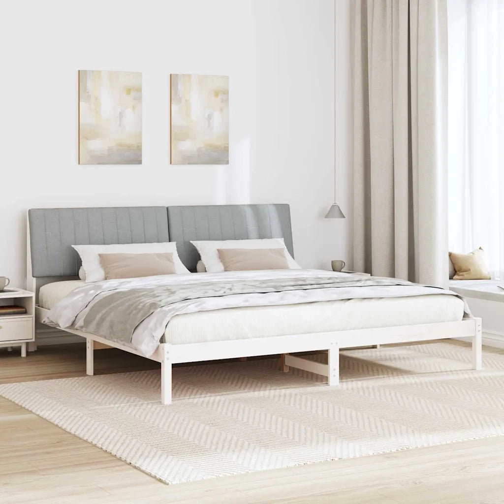 Struttura del letto-Giroletto-Rete del Letto Bianco 200 x 200 cm Pino massello 455721