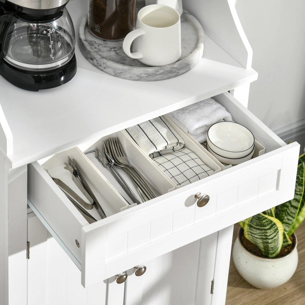 Mobile cucina con microonde e cassetto ¨C Minimal ¨C 60x40x122,5 cm bianco