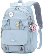 Borsa da Spalla per Ragazze, Borsa da Scuola per Ragazze e Ragazzine, Borsa da Laptop 15,6 Pollici, Borsa da Viaggio Anti-Furto per Ragazze e Donne Studentesse (Blu)