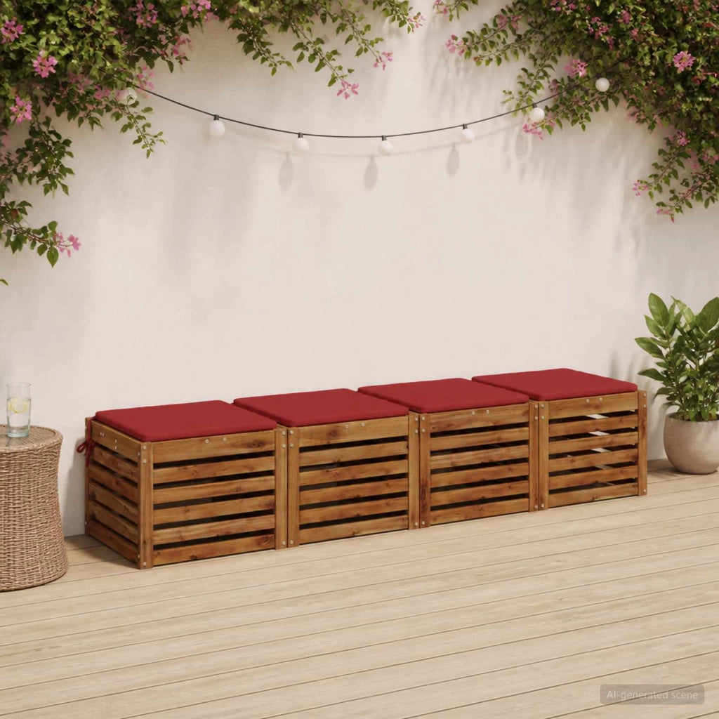Cuscini per Sedia in 4 Pezzi SOEST 4 pz 100% Poliestere Rosso 944506