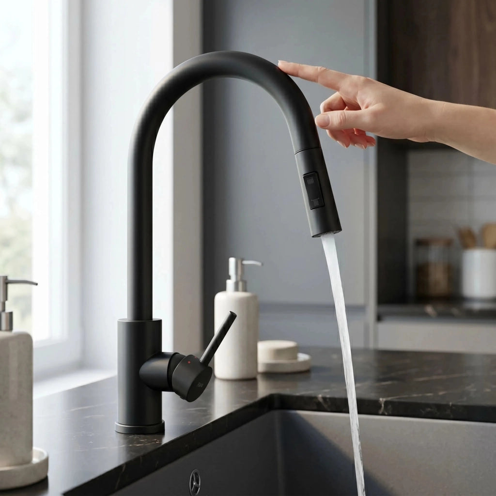 Rubinetto Da Cucina Rea Fresh Touch Black Matt