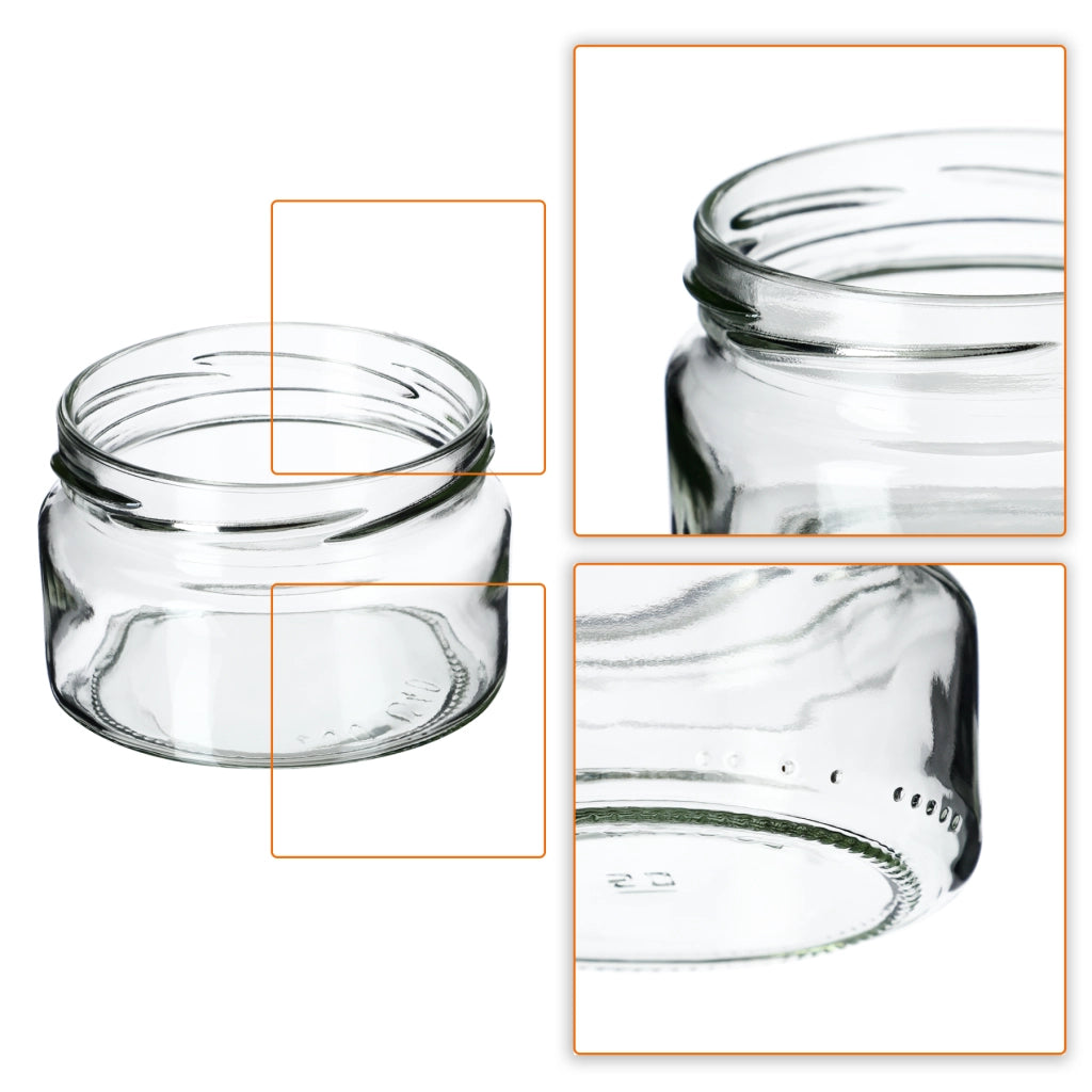 KADAX Barattoli di vetro Denia 250ml 50 pezzi 82mm + coperchio "Vaso con miele"