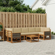 Set di divani da esterno con cuscino 6 pcs Naturale 3385069