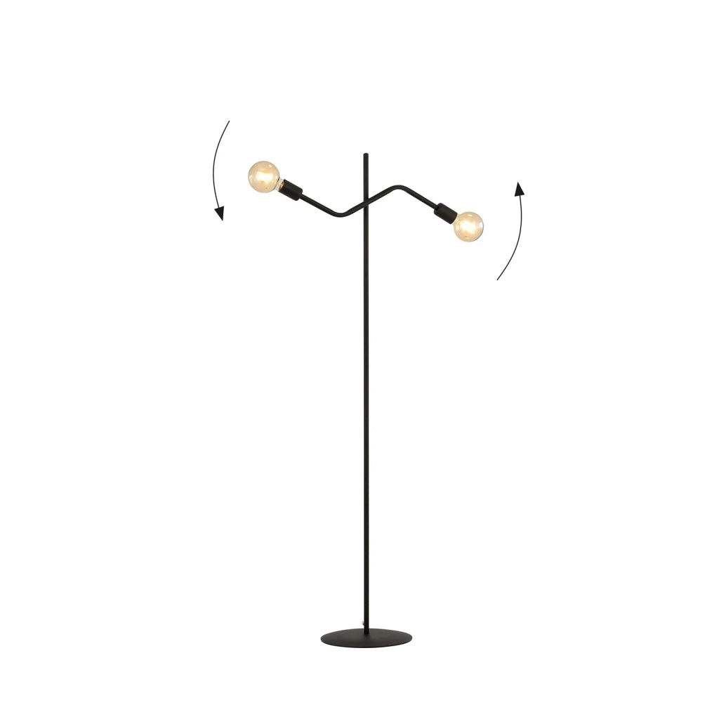 Plafoniera Moderna Febe Acciaio Nero 2 Luci E27 Ip20
