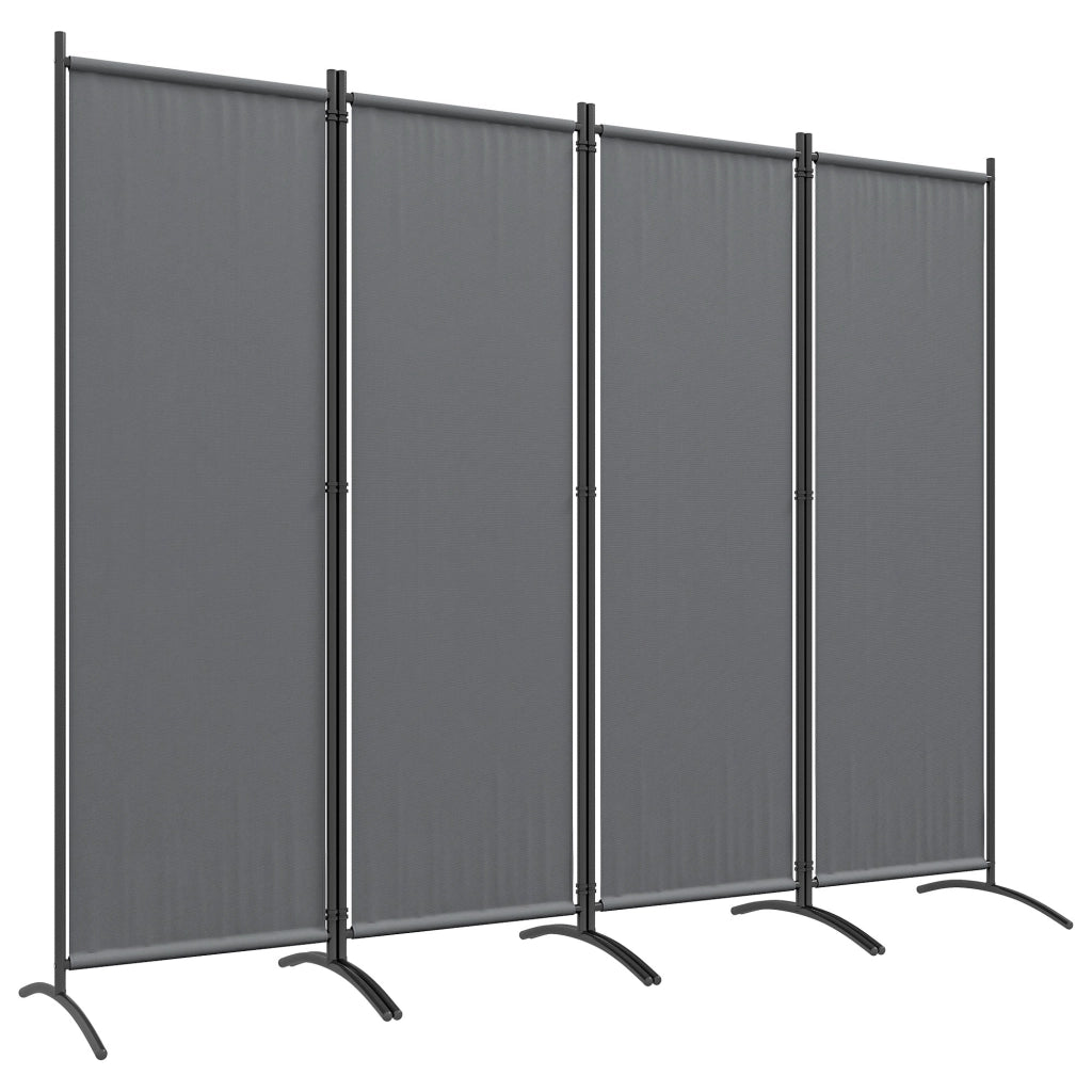 Paravento Pieghevole 4 Pannelli ¨C Minimal ¨C Grigio Scuro 221x50x172cm