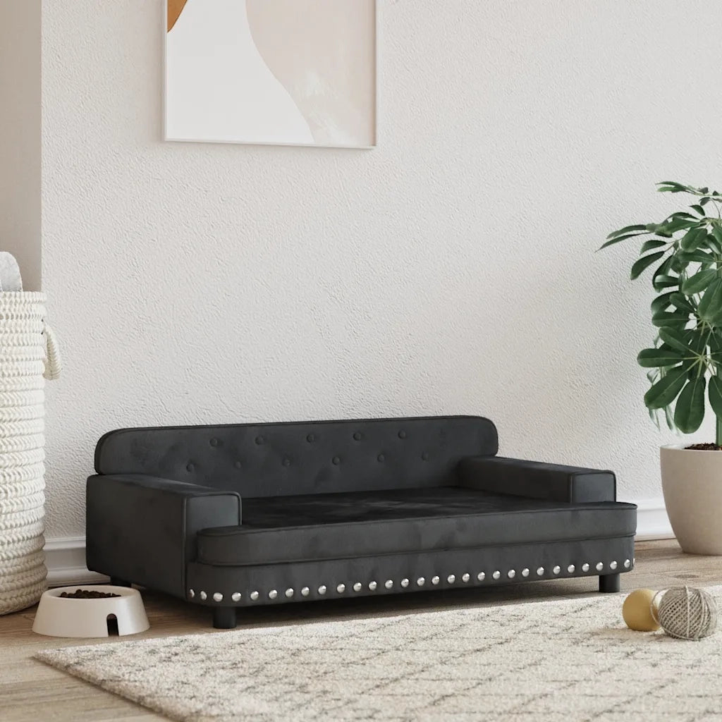 Lettino per Cani Nero 90x53x30 cm in Velluto CFW4961863