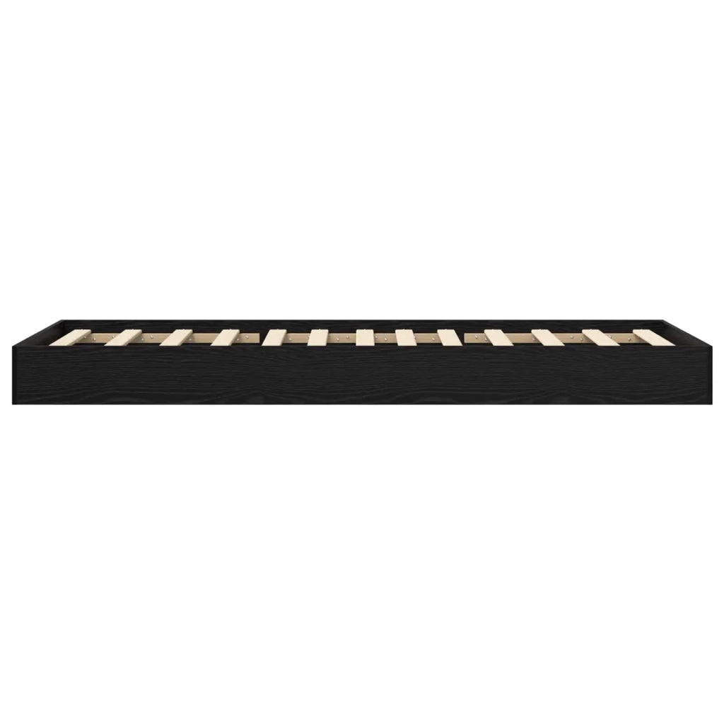 Letto singolo | Letto per adulti | Struttura letto a pavimento Rovere Nero 80 x 200 cm