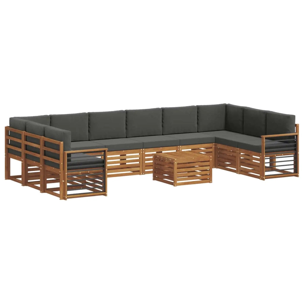 Set divano sezionale con cuscino 11 pcs Naturale e Antracite 3375612