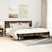 Giroletto senza Materasso in Metallo-Struttura Letto Rovere Fumo 180x200 cm 750936