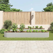 Letto Rialzato Giardino 400x80x44 cm in Acciaio Zincato Argento 45516