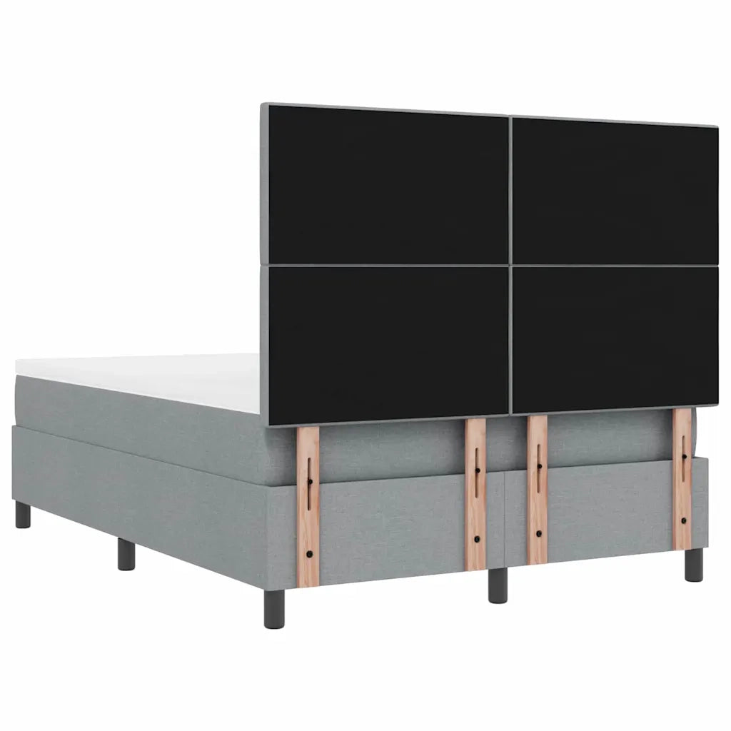 Letto a molle con materasso Grigio chiaro 140 x 190 cm Tessuto 3339385