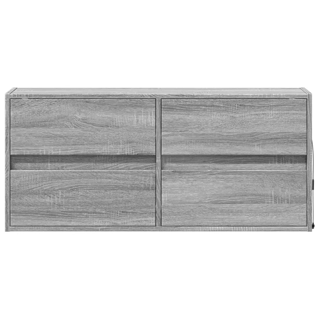 Mobile TV a Parete | Armadietto TV | Mobile Porta TV con Luci LED Grigio Sonoma 100x31x45 cm