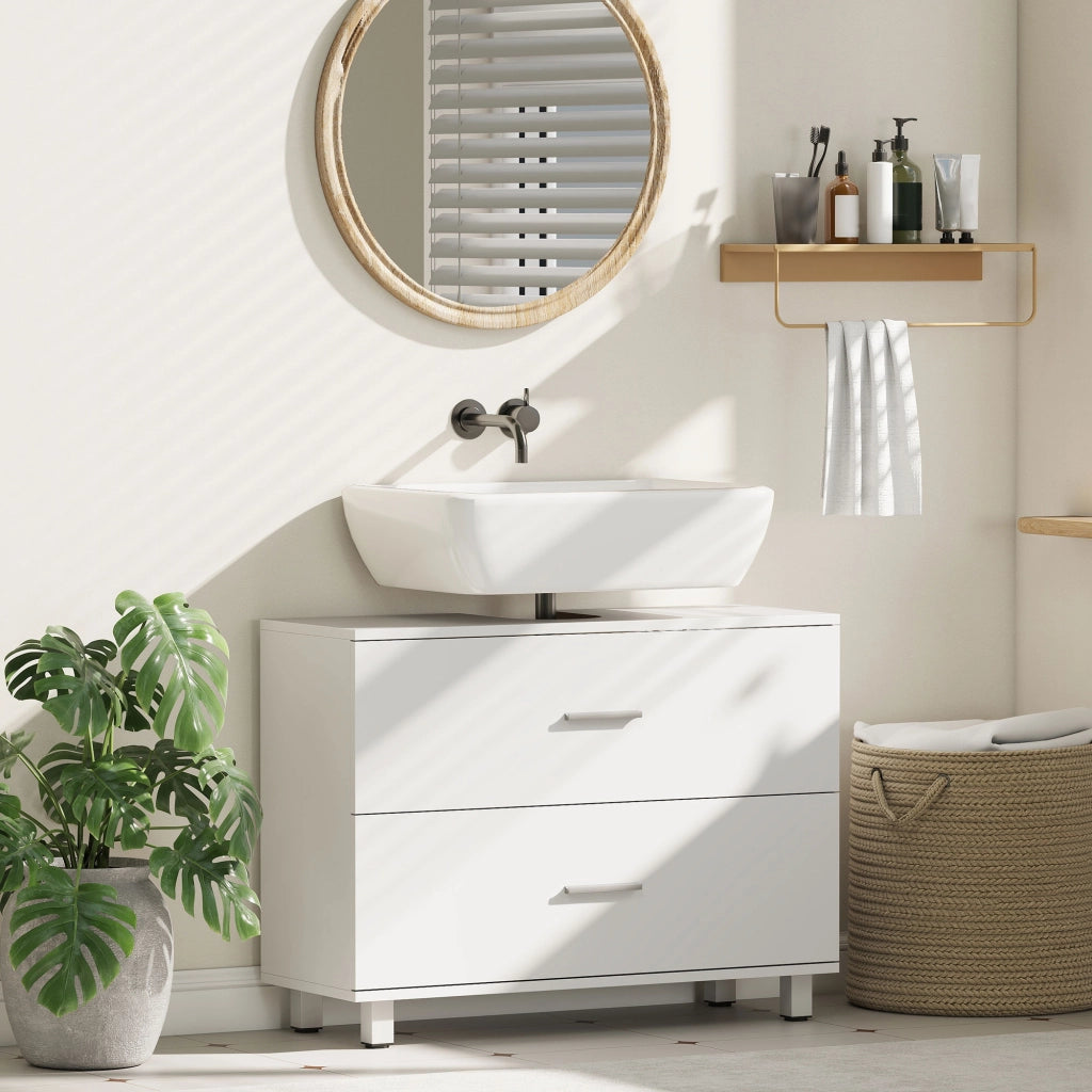Mobile sottolavabo con 2 cassetti ¨C Xylo ¨C Bianco, 80x30x60 cm
