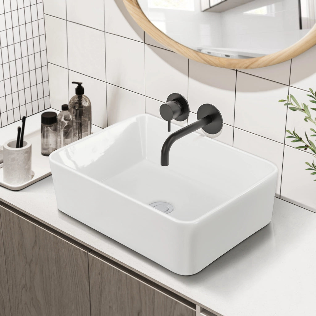 Lavabo da Appoggio Svendborg 13x40x30 cm Ceramica - Bianco [neu.haus]
